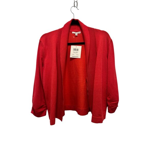 New 89th Madison Womens Open Front Cardigan Candy Apple Red Size L - Picture 1 of 6